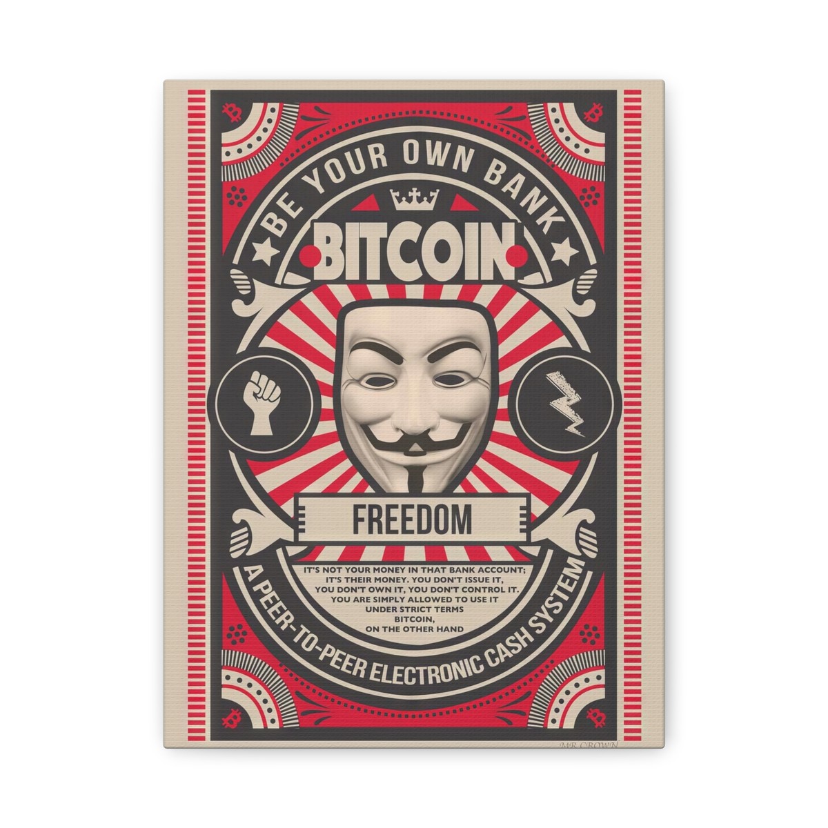 Bitcoin Freedom Canvas Art, Crypto Wall Decor, Inspirational Gift | eBay