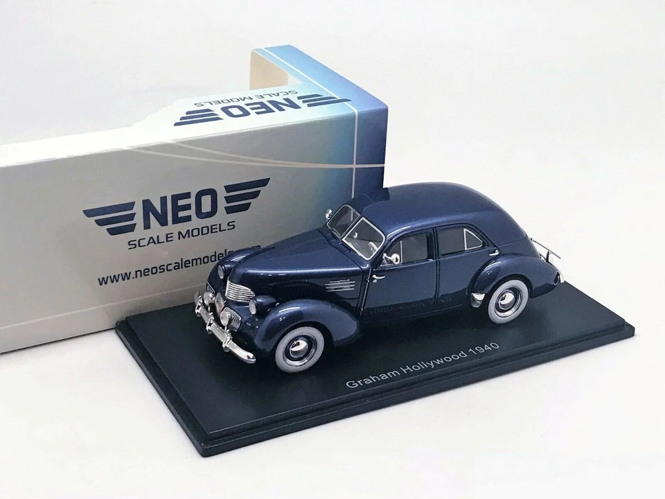 Graham Hollywood 1940 Blu Metallico Neo 46610 1/43 Resina Lhd Usa Auto - Immagine 2 di 4