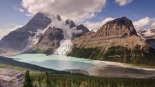 Landscape nature mountains lake forest glacier pine Custom Gaming Mat Desk