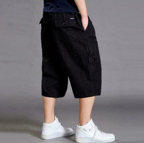 Mens Summer Baggy Cargo Pants Shorts Casual Loose Cotton Trousers Overalls Pants - Picture 7 of 40