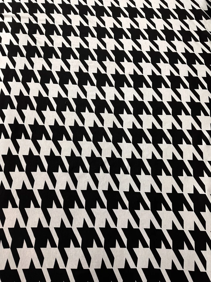 TELA DE VESTIR ESTAMPADO PATA DE GALLO ELÁSTICO ELASTANO VISCOSA BUENA CALIDAD 3 METROS Foto 3 de 4