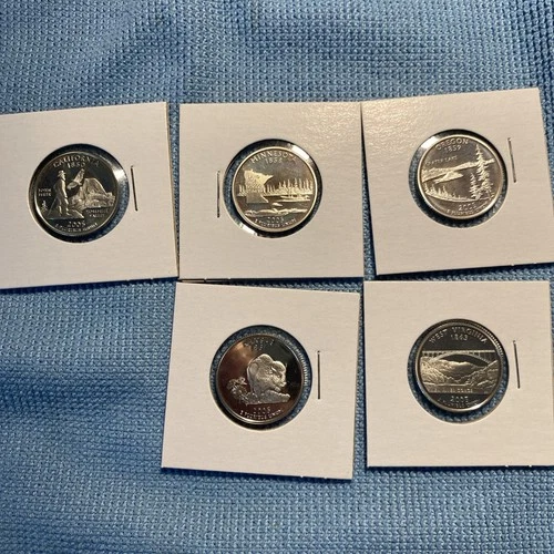 2005 FIVE PROOF Silver Quarters NICE!