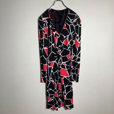 [Good condition] GUCCI Gucci dress all over pattern piping cowhide black XS