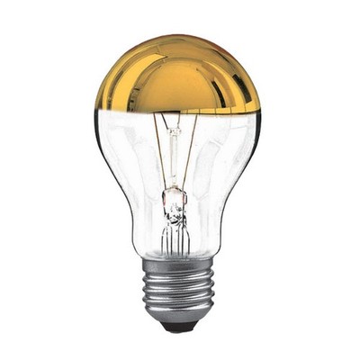 Glühbirne A60 Birne 60Watt E27 Kopfspiegellampe Mirror Gold warmweiß dimmbar
