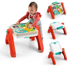 Fisher-Price Laugh & Learn 4-in-1 Activity Table & Easel,Electronic Learning Toy