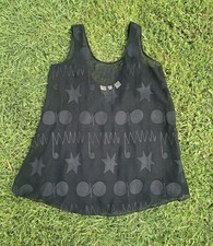 Vintage 80s Victorias Secret Gold Label Babydoll Dress Sheer Black Size Small