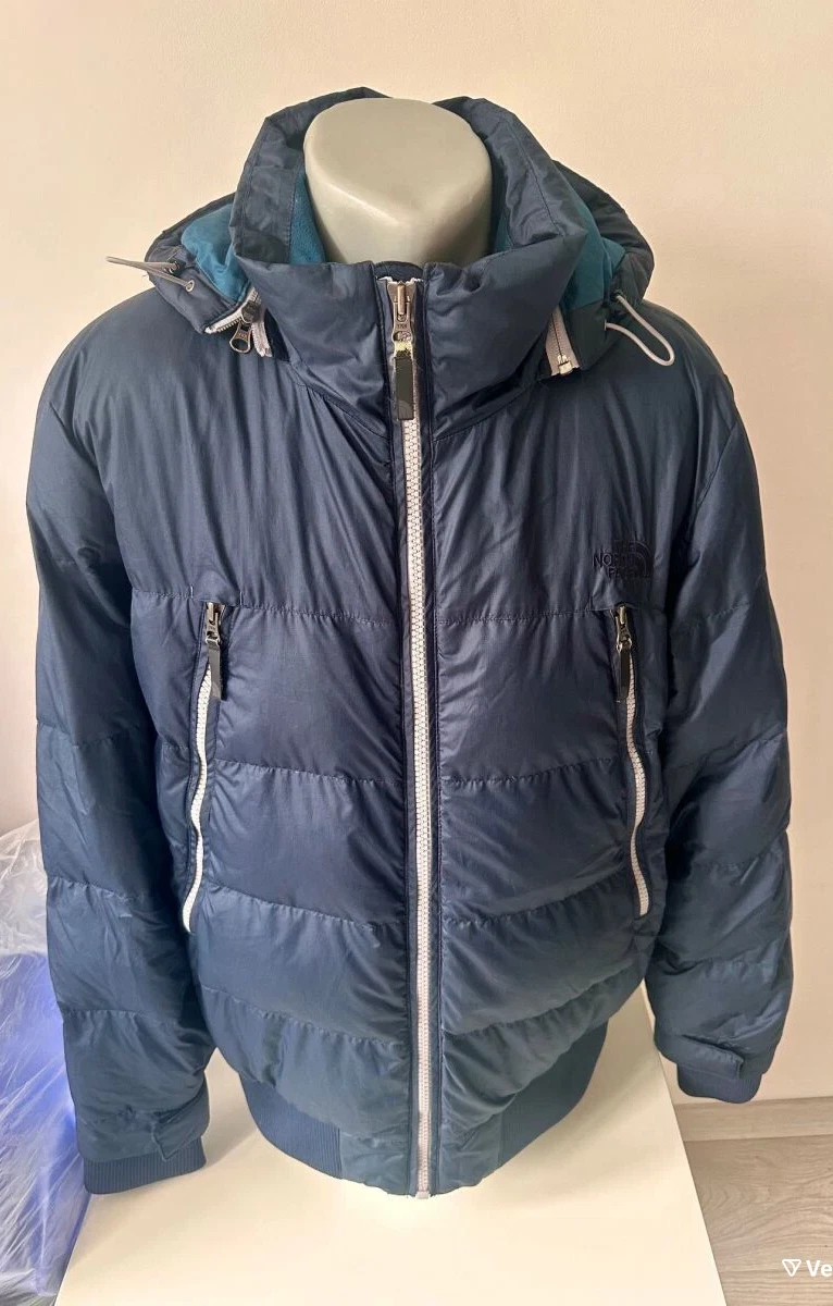 The North Face 550 down jacket for men size L used, blue ski jacket
