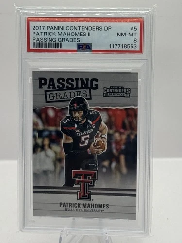 Patrick Mahomes Passing Grades PSA 8 2017 Panini Contenders DP #5 Texas Tech