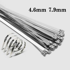 4.6mm 7.9mm Metal Zip Ties A2 Stainless Steel Heavy Duty Self-Locking Cable Ties