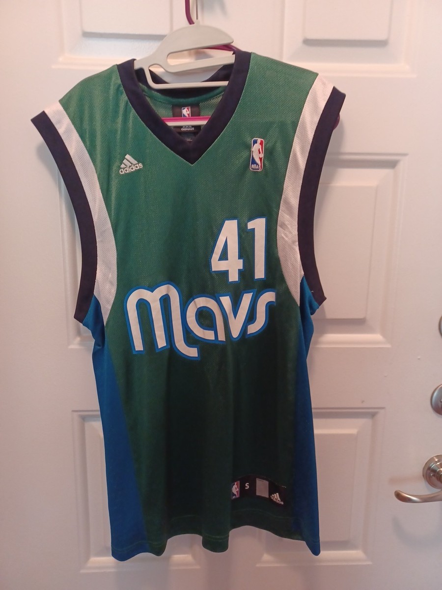 Dirk Nowitzki Dallas Mavericks Men's Small Adidas Swingman Green