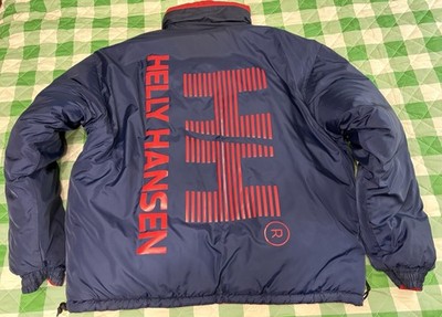 Men's Vintage Helly Hansen Reversible Down Puffer Blue Jacket Sz XL