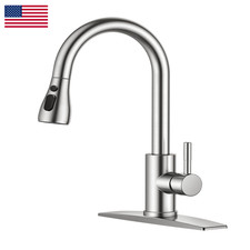 Forious Kitchen Faucets Pull Down Sprayer Brushed Nickel High Arc Single Handle