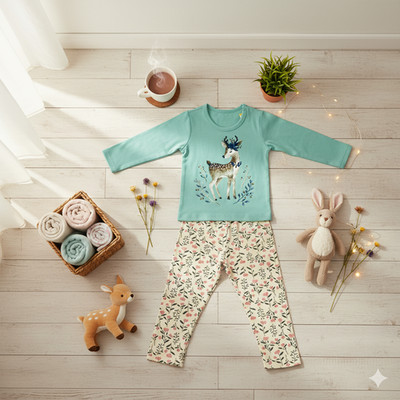 Girls Cotton Pajama/Loungewear Set