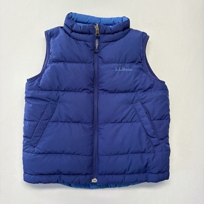 L.L.Bean Kids' Reversible Down Field Vest in Collegiate Blue size 6X/7