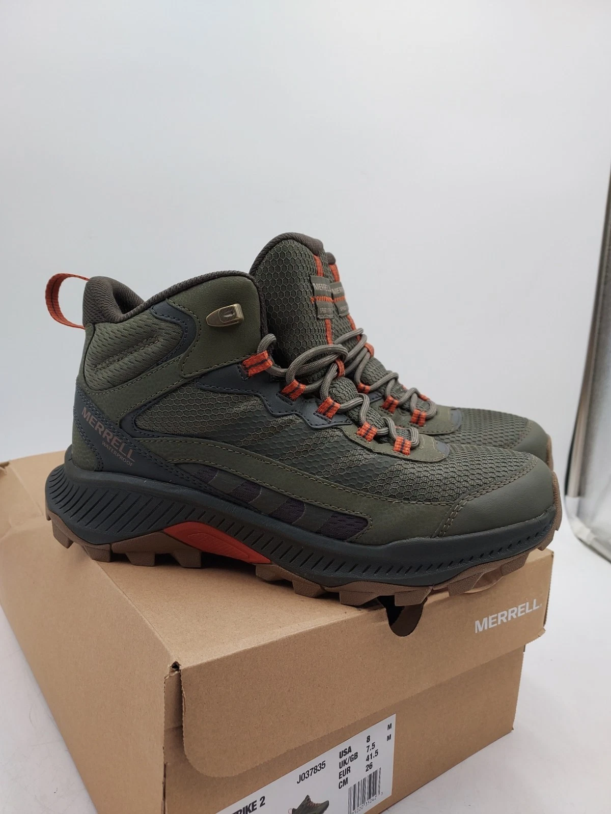 Men's Size 8M Merrell Speed Strike 2 Mid Waterproof Hiking Boots Olive (#B3-B9)
Opens in a new windo