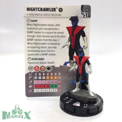 Heroclix X-Men '97 set Nightcrawler #024 Rare figure w/card!