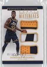 2017-18 National Treasures Rookie Triple Materials Gold /10 Donovan Mitchell 9l4