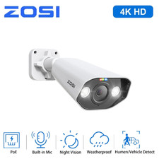 ZOSI 4K 8MP Add on PoE IP Camera Weatherproof CCTV Security Camera Night Vision