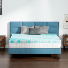 3-Inch Memory Foam Mattress Topper CertiPUR-US Back Pain Pressure relief Wal