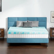 3-Inch Memory Foam Mattress Topper CertiPUR-US Back Pain Pressure relief Wal