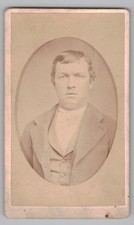Antique CDV Unmarked Young Man in Suit Portrait Unmarked