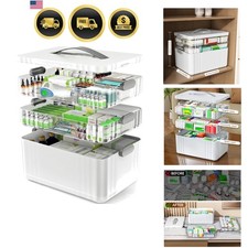 3-Tier Medicine Organizer - Portable Medicine Cabinet with Plastic Handle, Mu...