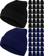 80 Pack Winter Beanies Hats Bulk for Homeless Unisex Cold Weather Stretch Cap...