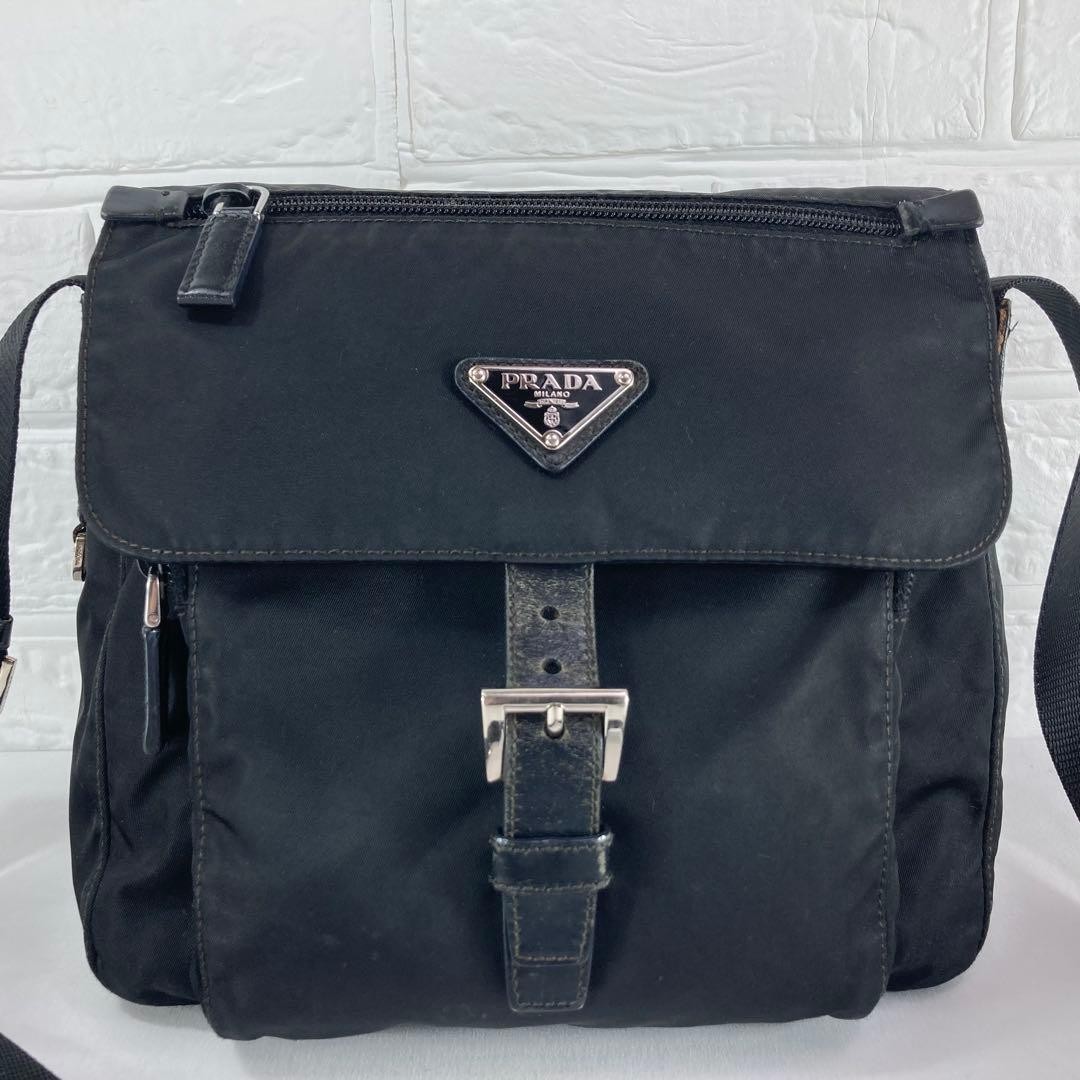 PRADA Messenger Bag Black Nylon Triangle Logo thumbnail 3