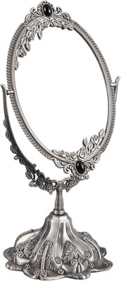 Feyarl Small Vintage Makeup Mirror Floral Tabletop Oval Vanity Mirror with Stand