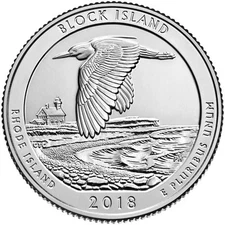2018 S Block Island National Park ATB Series Uncirculated From US Mint roll.