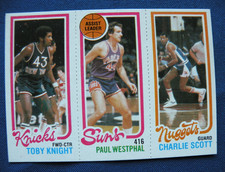 1980/81 Topps Basketball Toby Knight Paul Westphal C. Scott #77-188-168