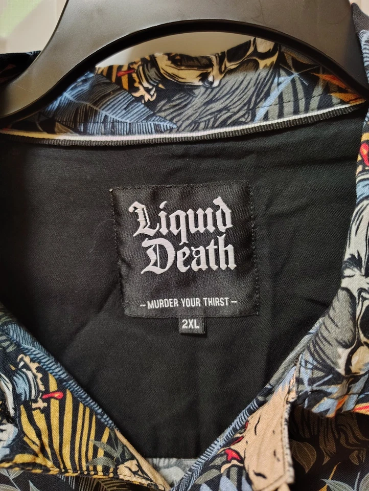 Liquid Death 短袖衬衫男式 2xl 'Hang Loose/Grim Reaper' 印花 — 第 2/4 张图片