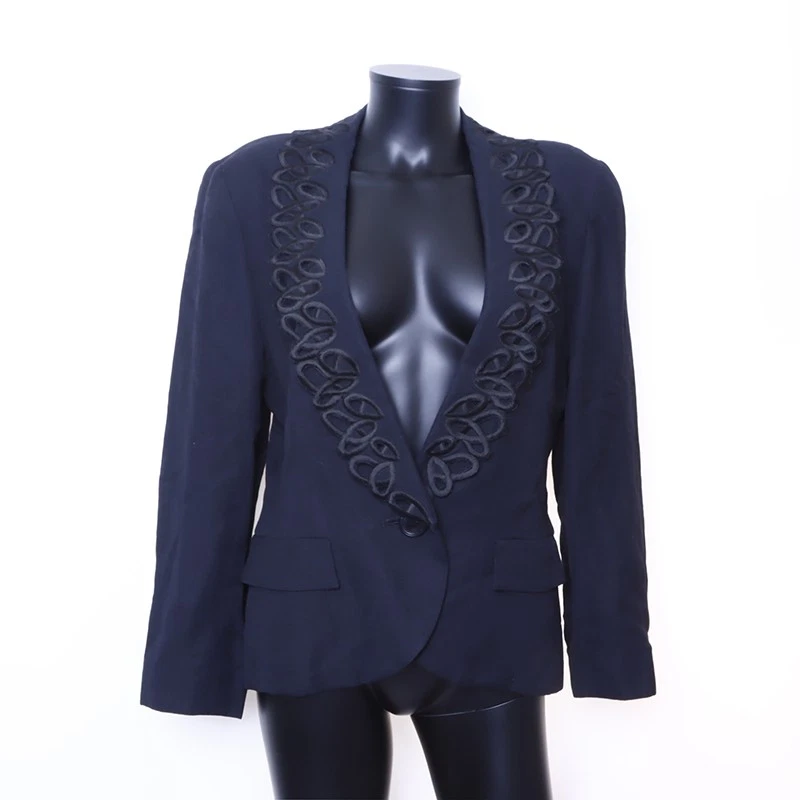 Giacca Christian Dior taglia:13 lino pizzo nero WS6728