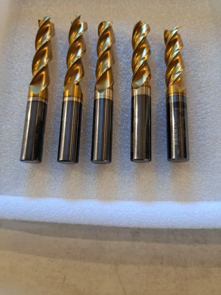 硬质合金 1/2 直径 3 长笛端铣 10 件 CnC 磨削和涂层 2.8 磅乐透 — 第 3/4 张图片