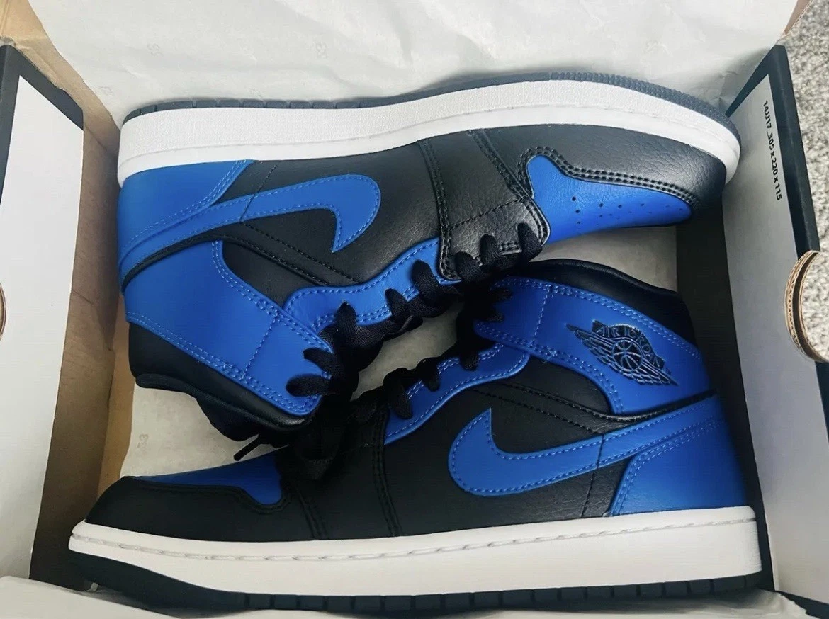 Jordan 1 Mid Black Hyper Royal for Sale | Authenticity Guaranteed