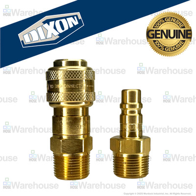 Genuine Dixon 3DM3-B Coupler & D3M3-B Plug Kit   Brass Pneumatic Male Threaded