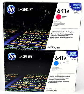 GENUINE HP 641A Magenta Cyan LaserJet Pro Printer Toner Cartridge C9721A C9723A