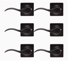 Knobelite 6 Pack One Side Dummy Door Levers Oil Rubbed Bronze - No Turn Function
