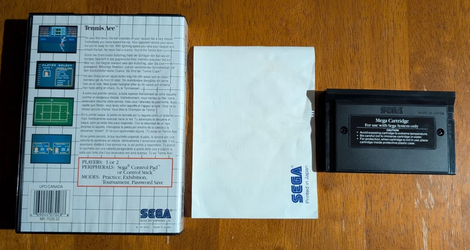 1989 Sega Master System Tennis Ace CIB *Very Good Condition* - Image 2 of 4