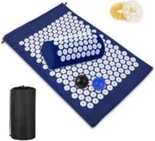 TOMSHOO Acupressure Set, Acupressure Mat, Pillow, With Bag, Blue, Open Box
