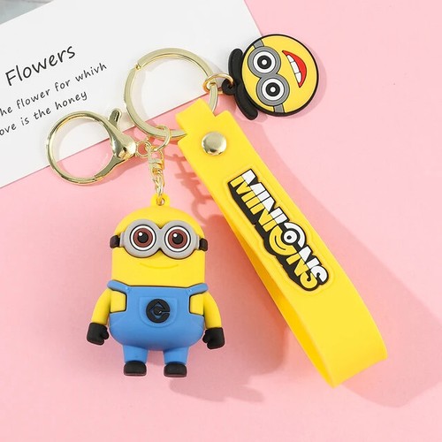 Minions Keychain Cartoon Toys Model Silicone Pendant Keyring Cosplay Chinese T - Picture 16 of 20