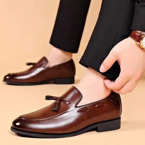 Dress Shoes for Men Brand Business Casual Shoes Slip on Leather Shoes