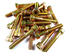 25 x vite esagonale interna DIN 912 M6x40, zincata gialla