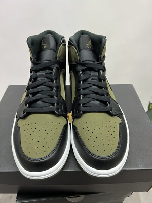 RARE Nike Air Jordan 1 Mid Olive Canvas Sz 11 554724-301 Green