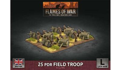 BBX63 - 25-PDR FIELD TROOP - FLAMES OF WAR - SHIPPING NOW