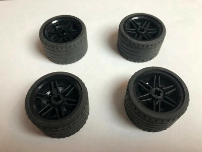 Lego 4 x Reifen schwarz Wheel 30.4mm D. x 20mm Black Tire 37 x 22 ZR 56145c03 - Bild 1 von 4