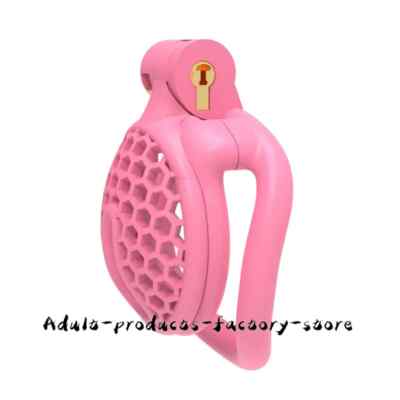 24 New Mini Beehive Chastity Lock Pink Breathable Chastity Device Men Cage