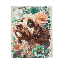 Velveteen Plush Blanket, Cockapoodle Dog Design - Cozy Throw, Pet Lover Gift,