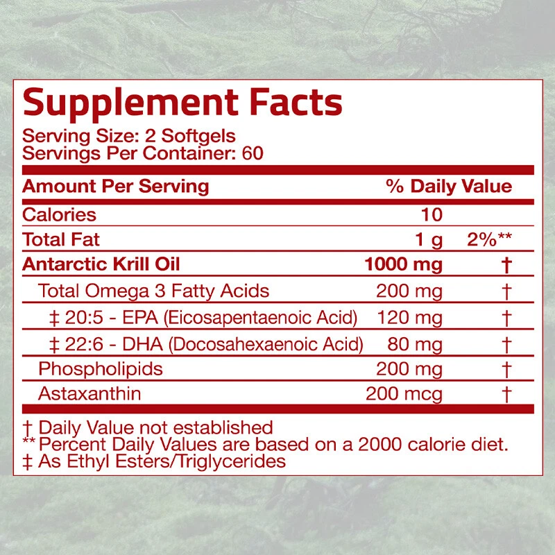 Aceite de Krill Antártico 1000 mg con Omega-3 Epa Dha Astaxantina Salud Cardiovascular Foto 2 de 4