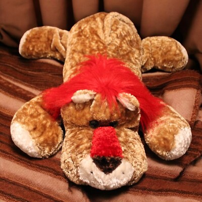 Vtg Dan Dee Laying Lion Large 29'' Plush Stuffed Pillow Animal Toy Red Mane